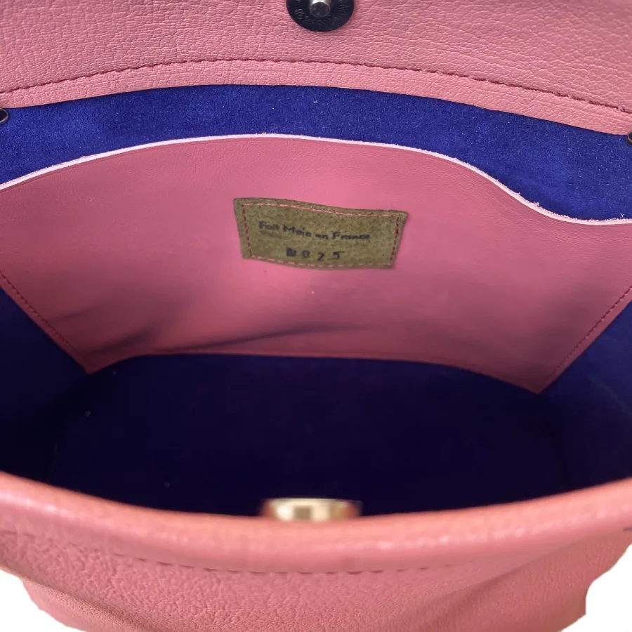 sac mini cabas en cuir de chèvre grainé rose et cuir de veau lisse rose sac mini cabas en cuir de chèvre grainé rose et cuir de veau lisse rose