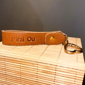 Porte clé en cuir message